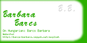 barbara barcs business card